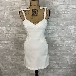 Wilfred White Shoulder Tie Mini Dress